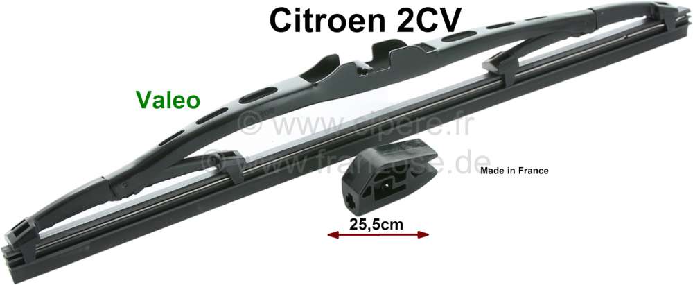 Citroen-2CV - Wiper blade elastic, per piece, for Citroen 2CV. Original Valeo. Wiper blade length 25,5cm
