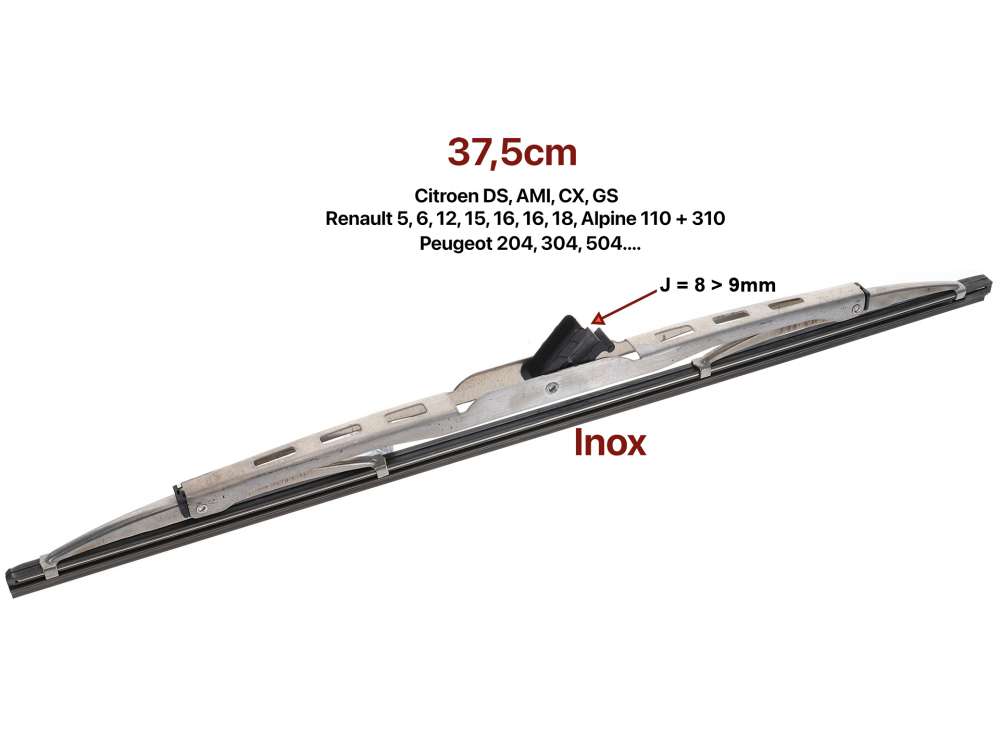 Renault - Wiper blade - windscreen wiper. Length: 37.5cm. Material: stainless steel (not polished). 