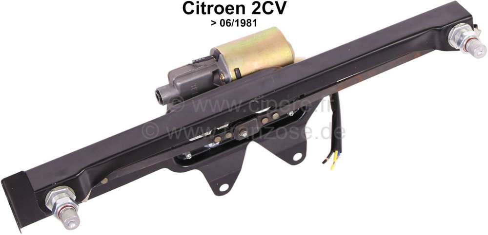 Citroen-2CV - Wiper motor complete set, 12 Volt. Alternatively suitable for Citroen 2CV, up to year of c