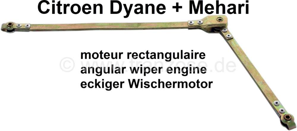 Citroen-2CV - Wiper engine linkage, to the wiper axles. Suitable for Citroen Dyane, Acadiane, Mehari, wi