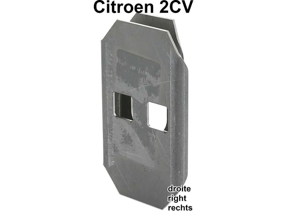 Citroen-2CV - 2CV, B-Support door lock fixture on the right, for Citroen 2CV. This sheet metal takes up 