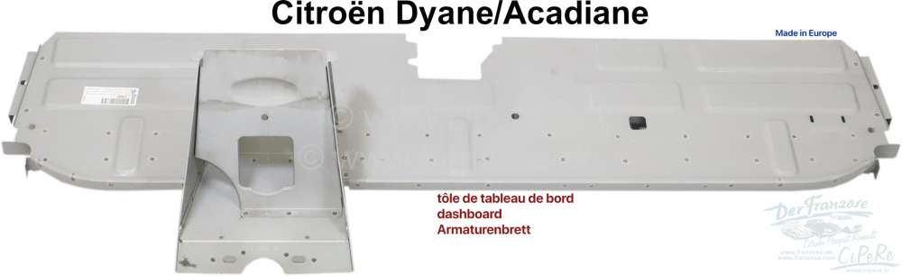 Sonstige-Citroen - Dyane, dashboard completely made of sheet metal (fully assembled). Consisting of the lower