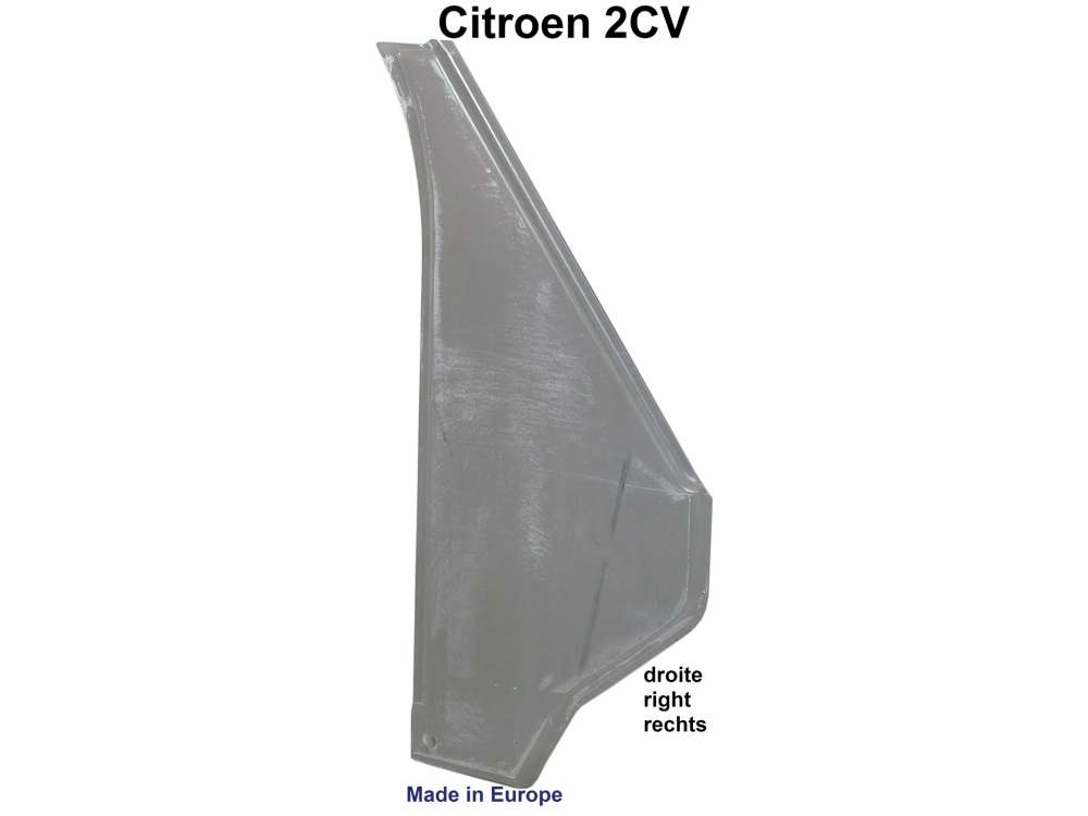 Citroen-DS-11CV-HY - Triangle sheet metal side panel on the right, reproduction. Suitable for Citroen 2CV, all 