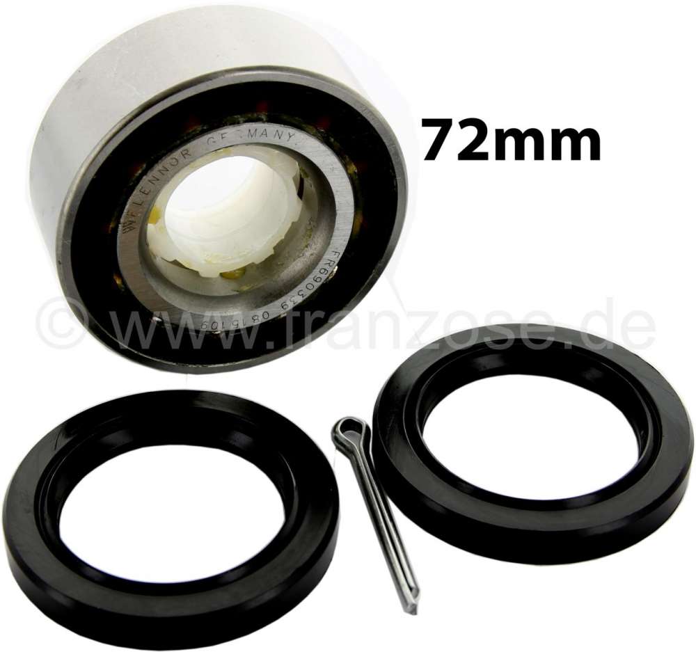 Renault - Wheel bearing set for Citroen 2CV, in front. (inclusive shaft seals). Suitable for all yea