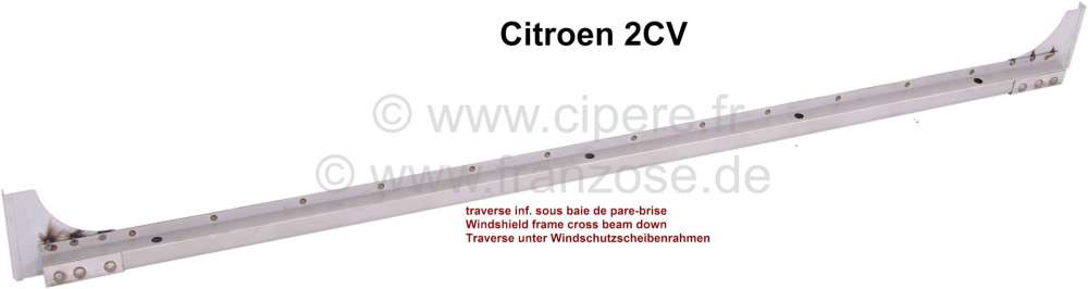 Renault - Windshield frame cross beam down. Suitable for all Citroen 2CV. (Cross beam above the Vent