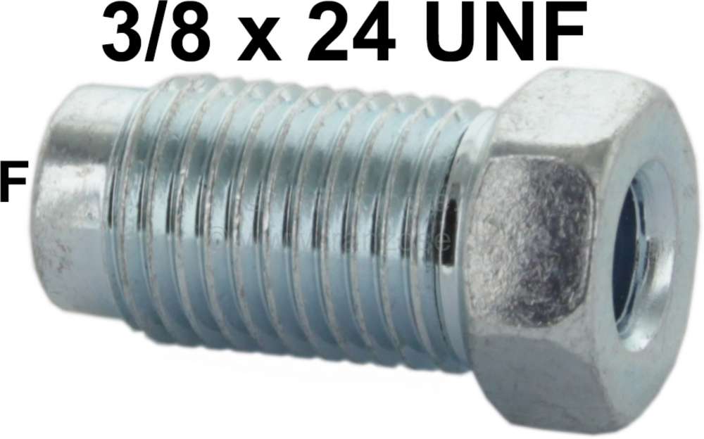 Peugeot - Clinch screw. F-flange. Thread: 3/8 x 24UNF. Wrench: 11mm. Suitable for Renault 4, R8, R10