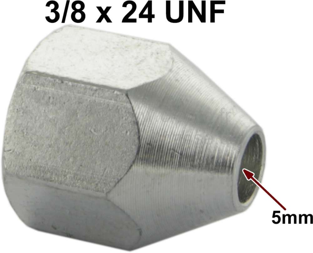 Peugeot - Flange screw 3/8x24UNF for 5mm line. Length + wide ones over everything: 14 x 17,5mm