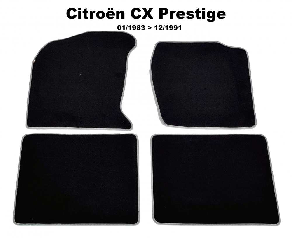Sonstige-Citroen - CX, floor mat set Velour Exellence (4 pieces, rear + front), dark grey with light grey (Gr