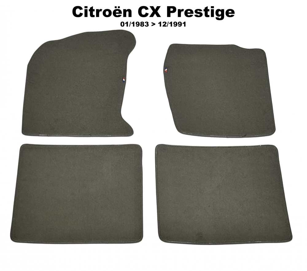 Alle - CX, floor mat set Velour Exellence (4 pieces, rear + front), light grey (Gris clair) with 