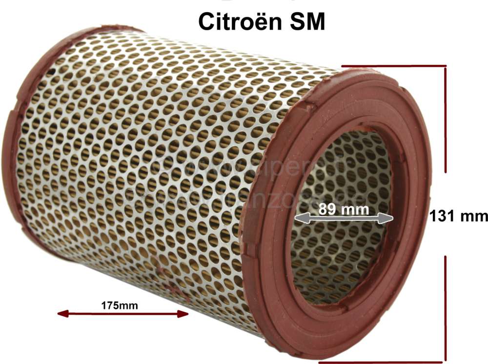 Citroen-DS-11CV-HY - SM, air filter, suitable for Citroen SM! Length: 175mm. Inside diameter: 89mm. Outside dia