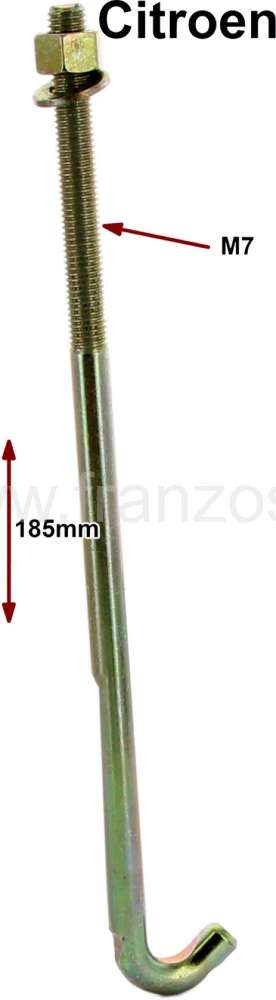 Alle - Battery holding hook, 185mm long. M7 thread. Suitable for Citroen DS + HY.