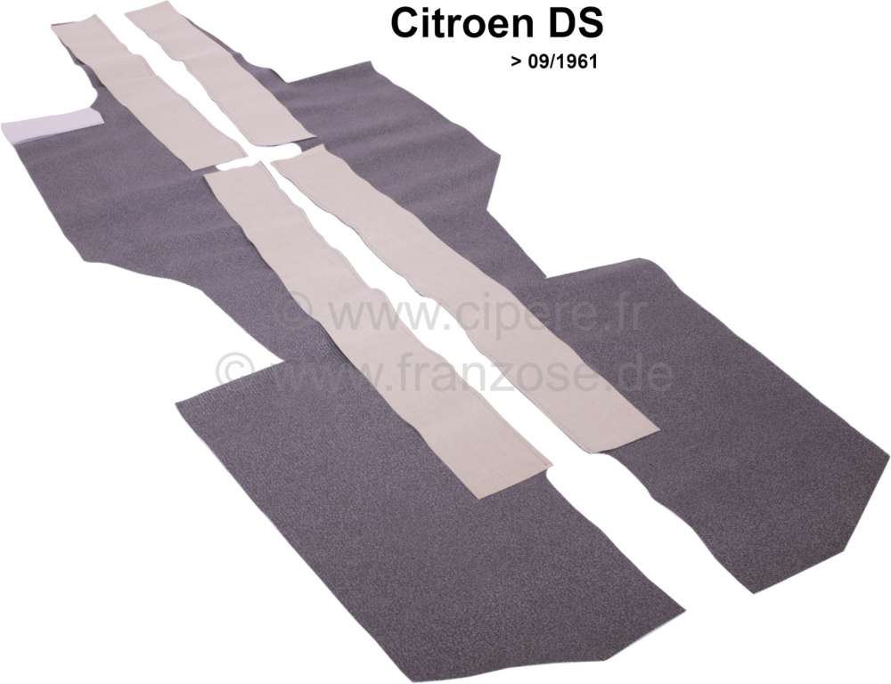 Citroen-DS-11CV-HY - Box sill (longitudinal chassis beam) lining set from linoleum. Suitable for Citroen DS, up