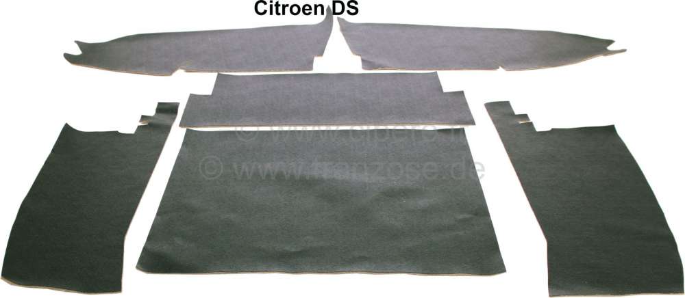 Citroen-2CV - Luggage compartment lining set (6 pieces), ready for assembly, complete cutted. Suitable f