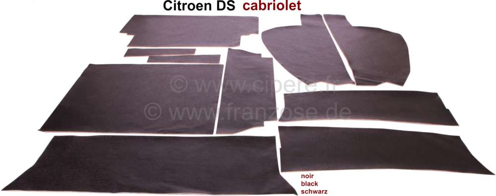 Alle - Luggage compartment lining completely. Suitable for Citroen DS Cabrio. Color black.