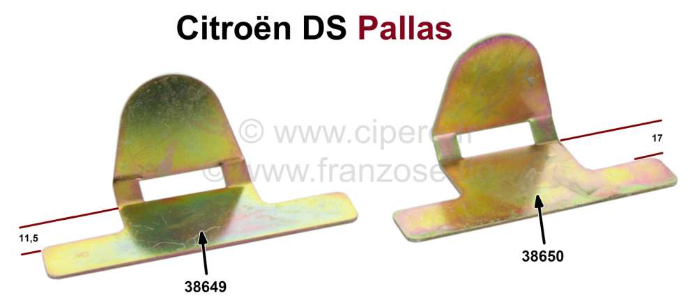 Citroen-2CV - Retaining plate at the front side or rear side (on the A or C-pillar), for the inside pane