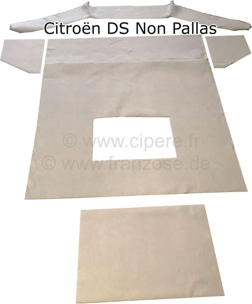 Citroen-2CV - Inside roof lining set (sun roof), with foam material (about 7mm) on the rear side. Suitab