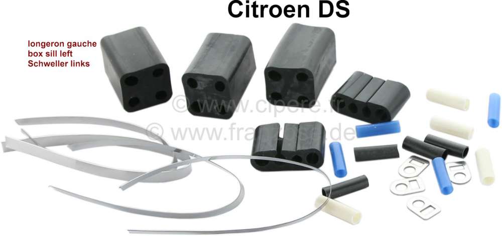 Citroen-DS-11CV-HY - Brake + hydraulic line bundles: Complete fixture set for the group of lines in the left bo