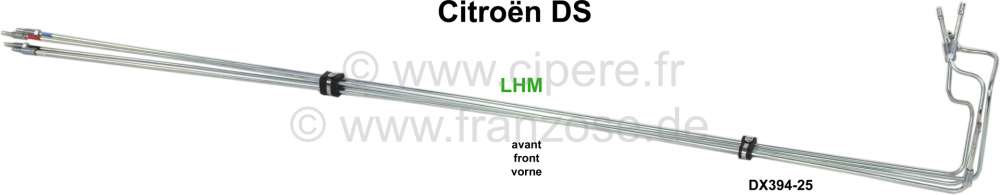 Citroen-DS-11CV-HY - Hydraulic line bundle in front. Hydraulic system LHM. Suitable for Citroen DS, with separa