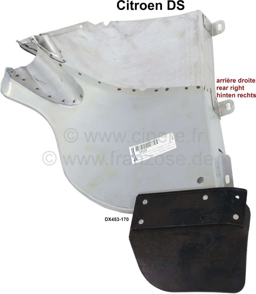Citroen-DS-11CV-HY - Cover sheet, for the hydraulic lines, in the wheel housing at the rear right (inclusive mu