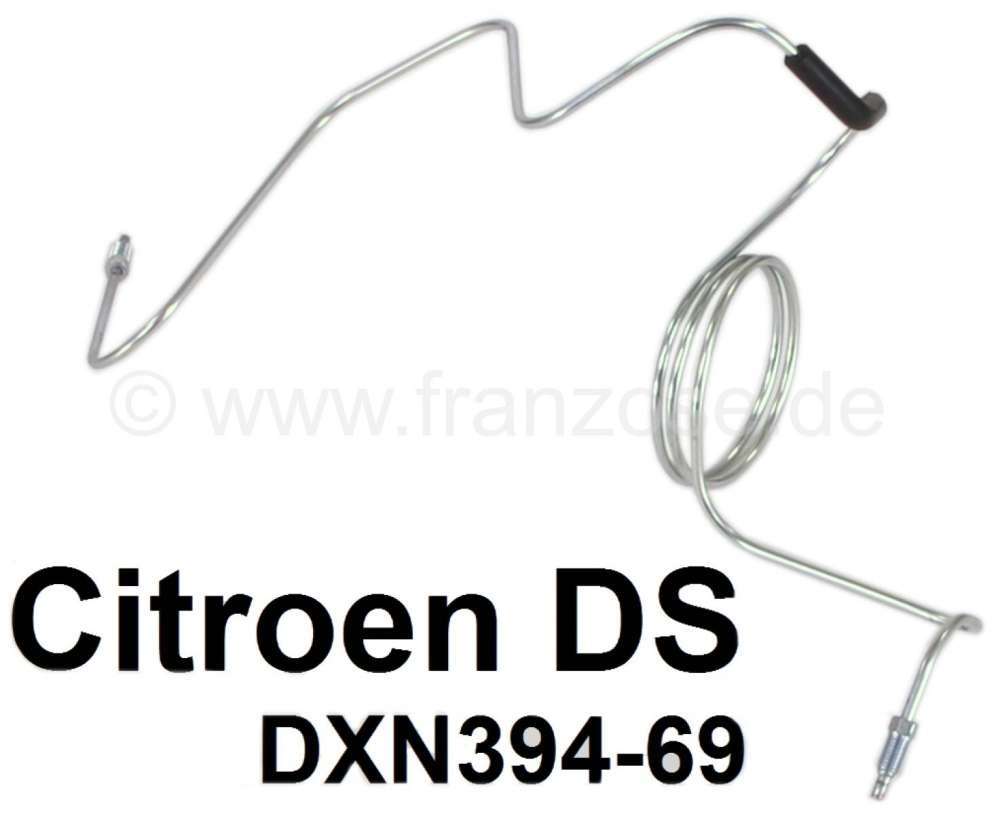 Citroen-DS-11CV-HY - Hydraulic line, front brake, on the left brake caliper. Suitable for Citroen DS. Or. No. D