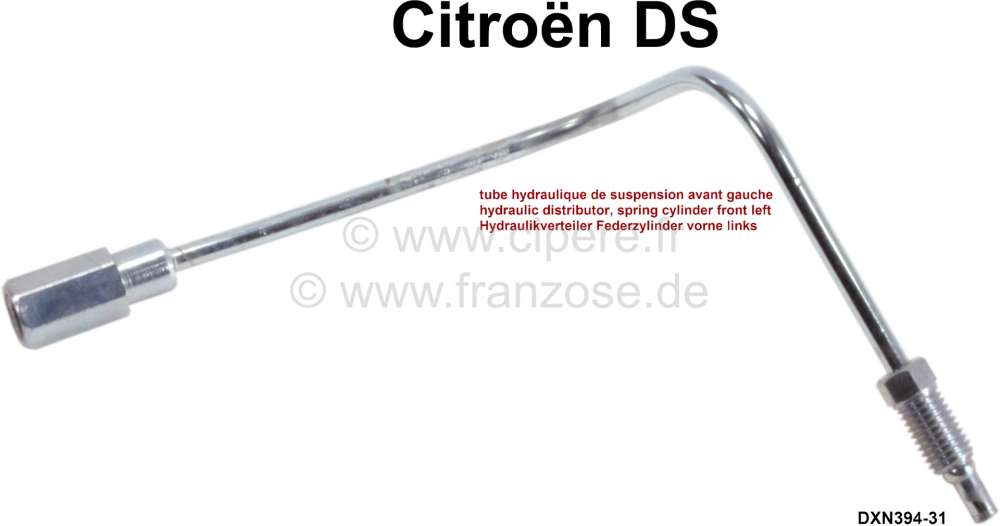 Citroen-DS-11CV-HY - Hydraulic lines front left, (hydraulic distributor, spring cylinder front left). Suitable 