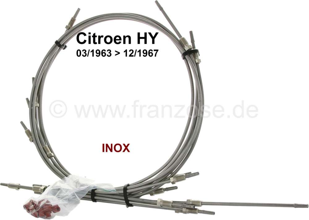 Citroen-DS-11CV-HY - Brake pipe set. Citroen HY, from year of construction 03/1963 to 12/1967. Material: Stainl