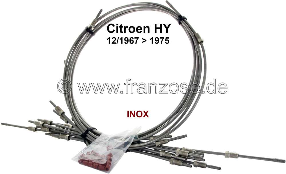 Citroen-DS-11CV-HY - Brake pipe set. Citroen HY, from year of construction 12/1967 to 1975. Single circuit brak