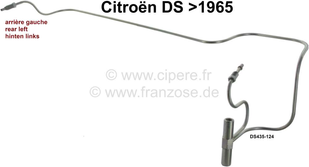 Citroen-DS-11CV-HY - Hydraulic line - rear left (wheel house) Suitable for Citroen DS, until 1965, Or. No. DS43