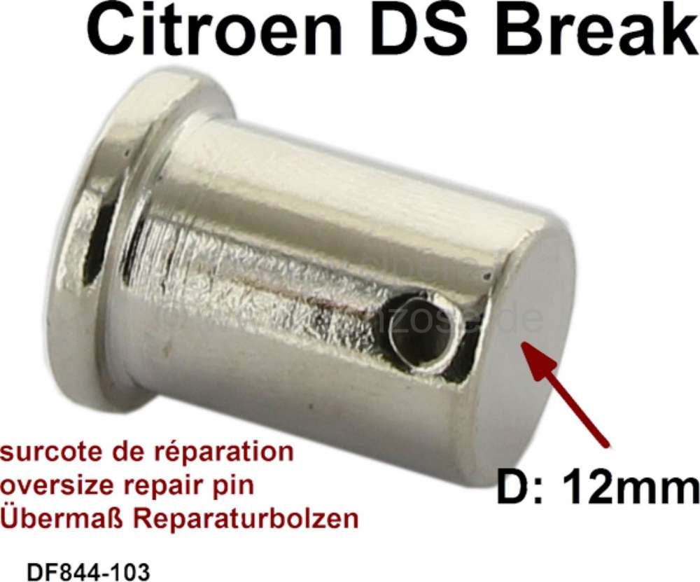 Citroen-DS-11CV-HY - DS BREAK, hinge bolt for upper tail gates the hinge, at the roof. Diameter: 12mm (Oversize