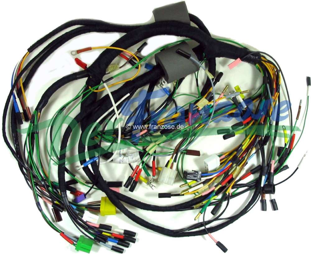 Alle - Main cable harness, for 3 round instruments. Battery on the left, reversing lamps. Suitabl