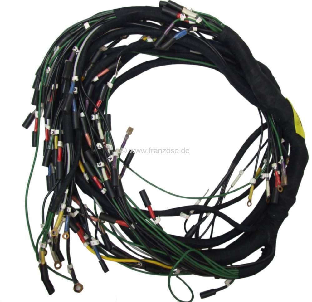 Citroen-DS-11CV-HY - Main cable harness. Battery on the left. Direct current. 4 relays. Suitable for Citroen DS