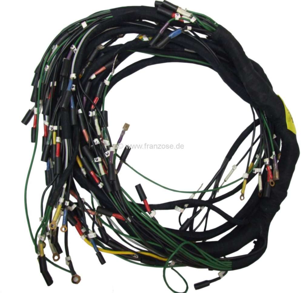 Citroen-DS-11CV-HY - Main cable harness. Battery on the right. 2 relays. Suitable for Citroen DS, starting from