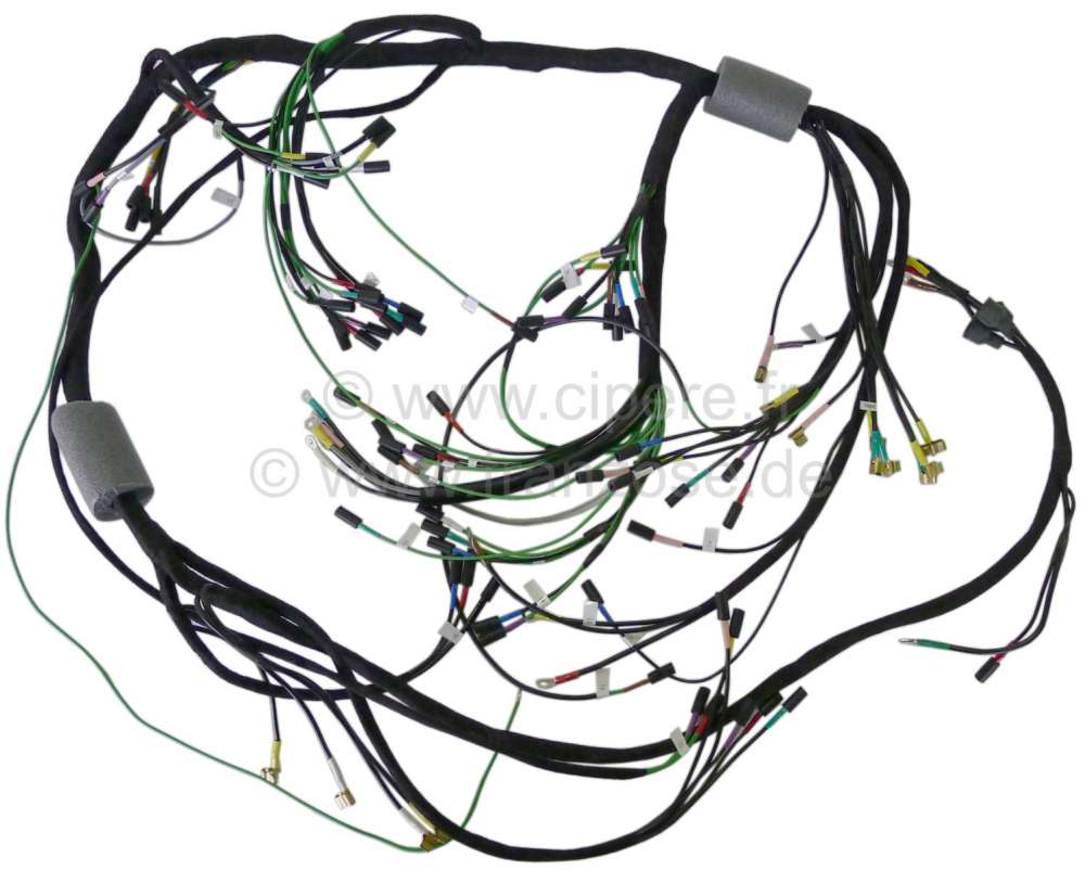 Citroen-DS-11CV-HY - Main wiring harness. Battery right. 3 relays. Direct current (dynamo). 8 fuses (export ver