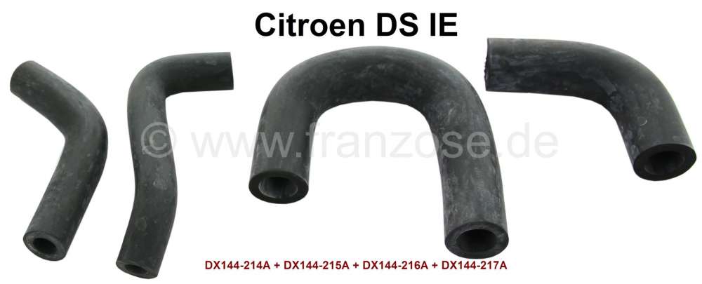 Citroen-DS-11CV-HY - Air hose set (4 item) for engine warming up regulation. Suitable for Citroen DS IE. Or. No