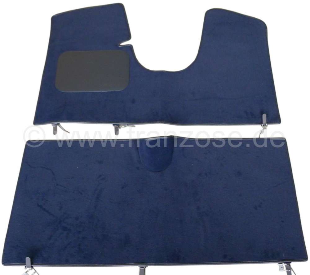 Citroen-DS-11CV-HY - Carpet mat (dark blue - bleu marine)) in front + rear (substitute for the original carpets