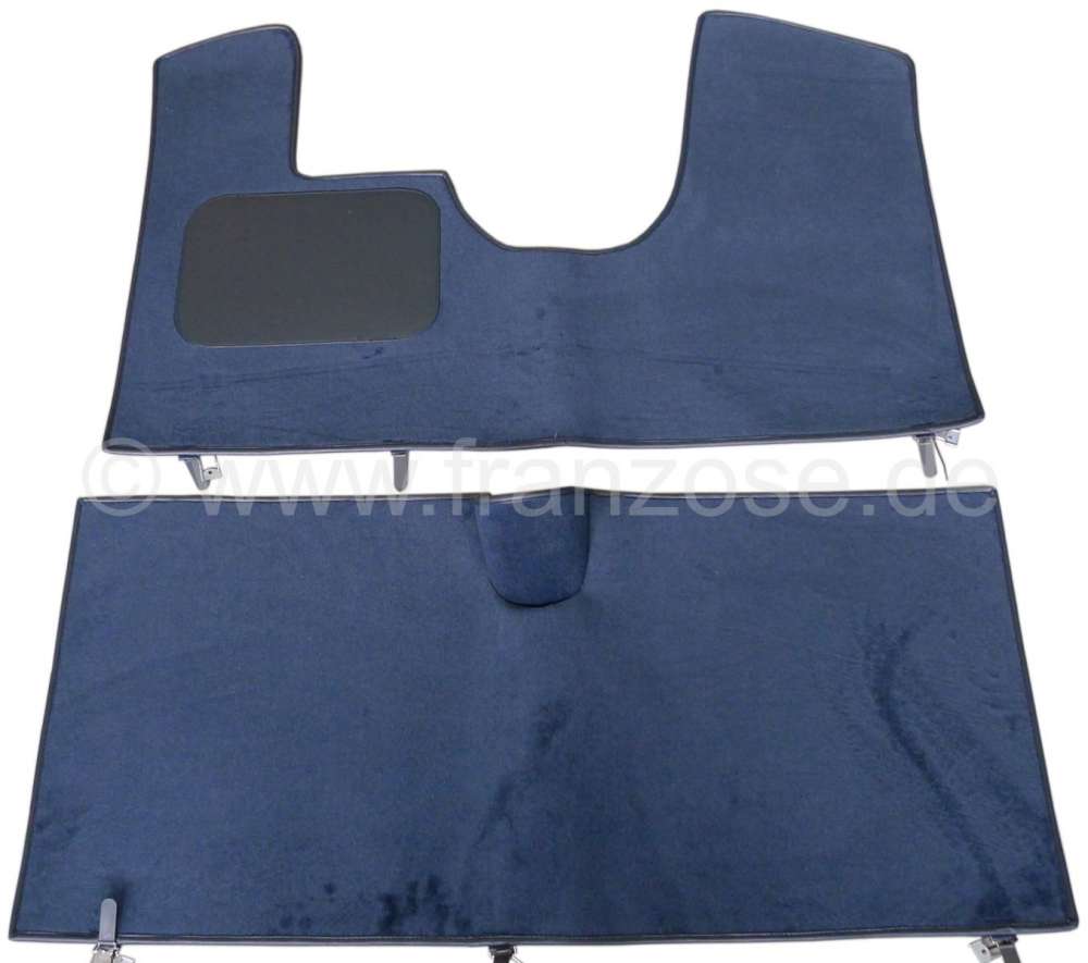 Citroen-2CV - Carpet mat (dark blue - bleu marine) in front + rear (substitute for the original carpets)