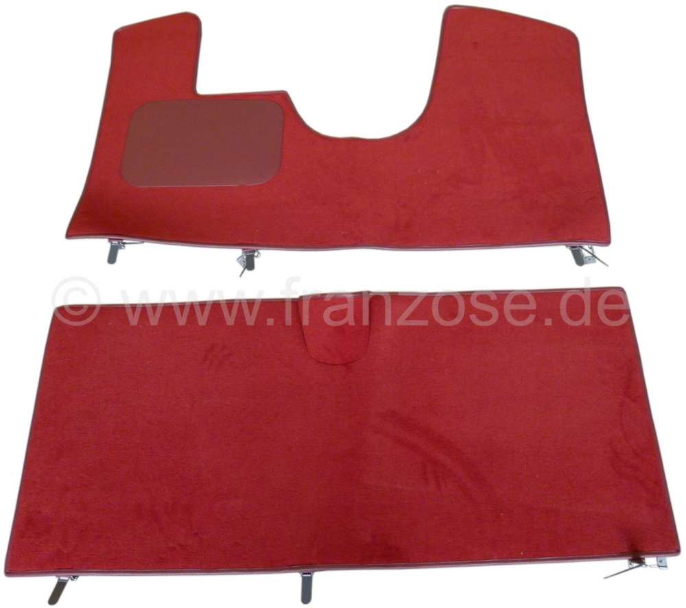 Citroen-DS-11CV-HY - Carpet mat (light red) in front + rear (substitute for the original carpets). Suitable for
