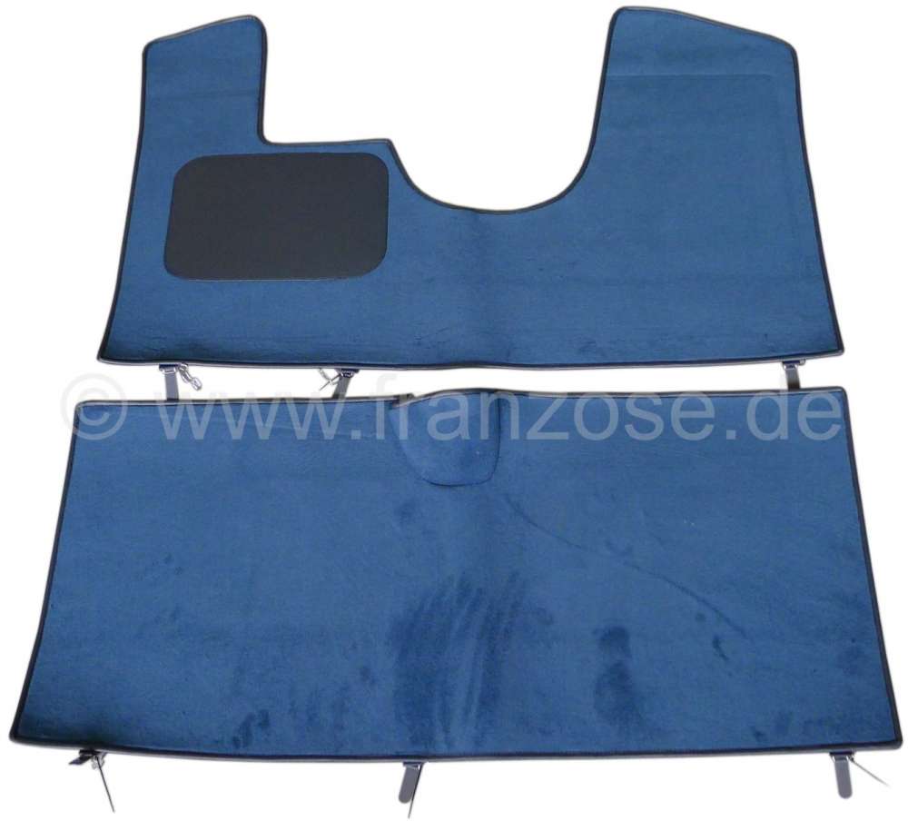Citroen-DS-11CV-HY - Carpet mat (petrol) in front + rear (substitute for the original carpets). Suitable for Ci