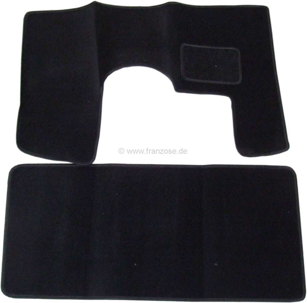 Citroen-DS-11CV-HY - Floor mats, for Citroen DS. Semi-automatic transmission (brake button). Color black.  Norm