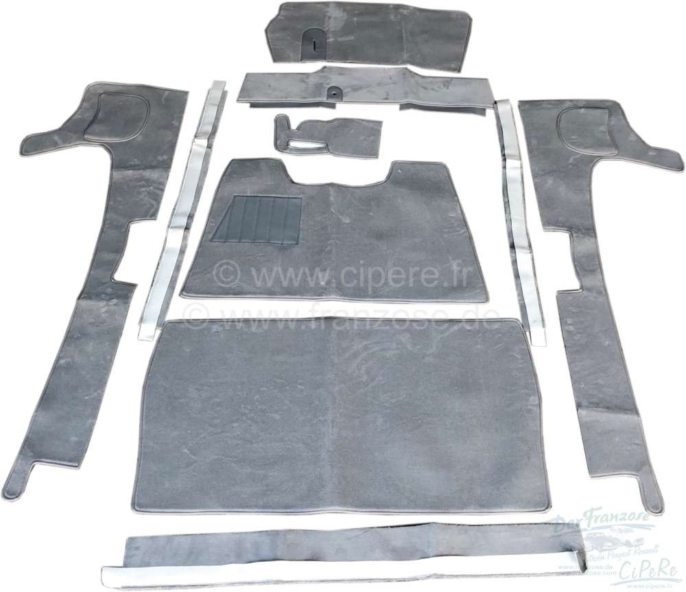 Citroen-DS-11CV-HY - Carpet set, color grey. Suitable for Citroen 11CV BL.