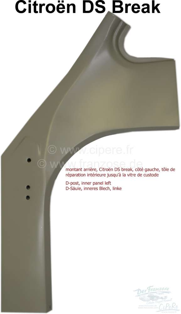 Citroen-DS-11CV-HY - D-post Break, inner panel left (up to the side window). Suitable for Citroen DS Break.