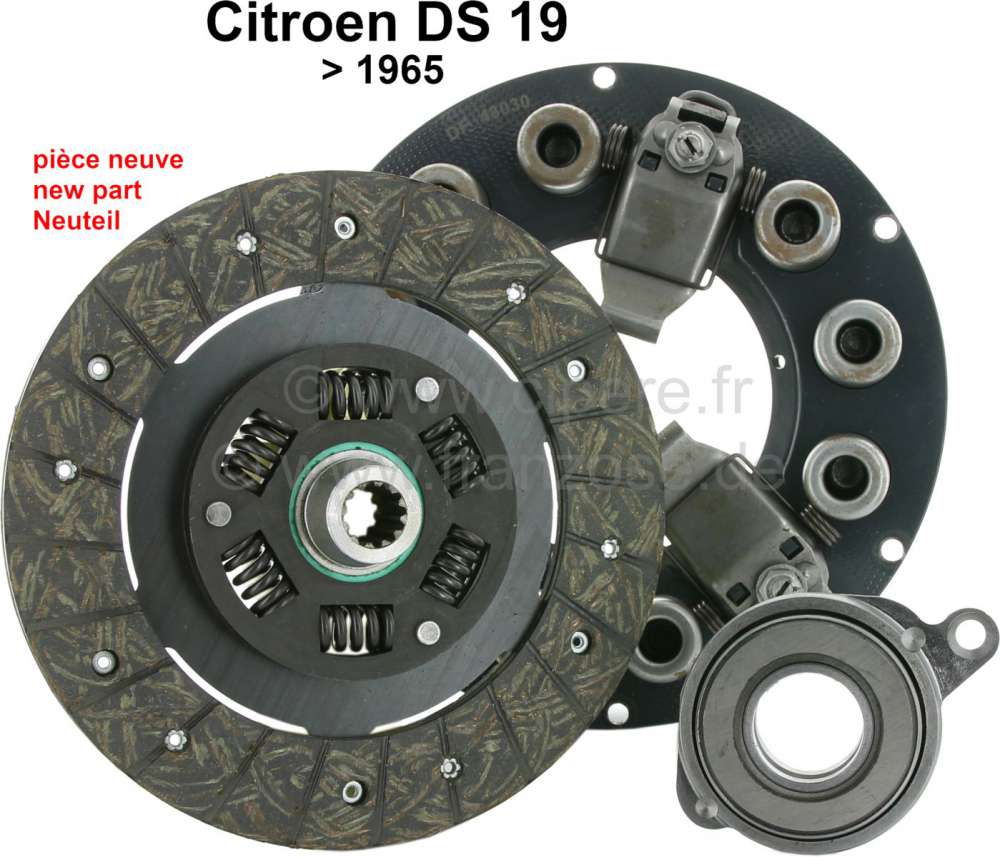 Citroen-DS-11CV-HY - Clutch completely (new parts), 3 lever (3 finger). Suitable for Citroen DS19, to year of c