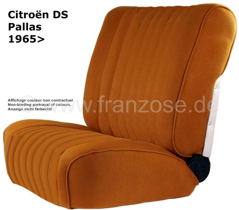 Citroen-DS-11CV-HY - DS Pallas, coverings in front + rear, Citroen DS Pallas, color ocher. High backrest starti