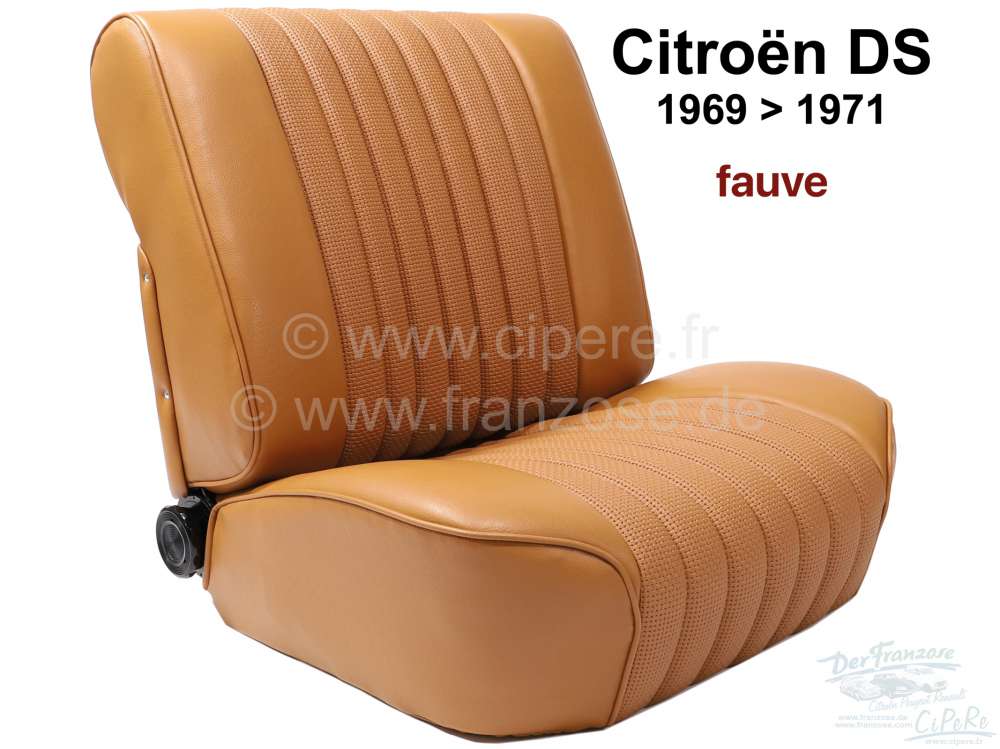 Citroen-DS-11CV-HY - DS Non Pallas, Coverings in front + rear, Citroen DS, vinyl light brown (fauve). Citroen D