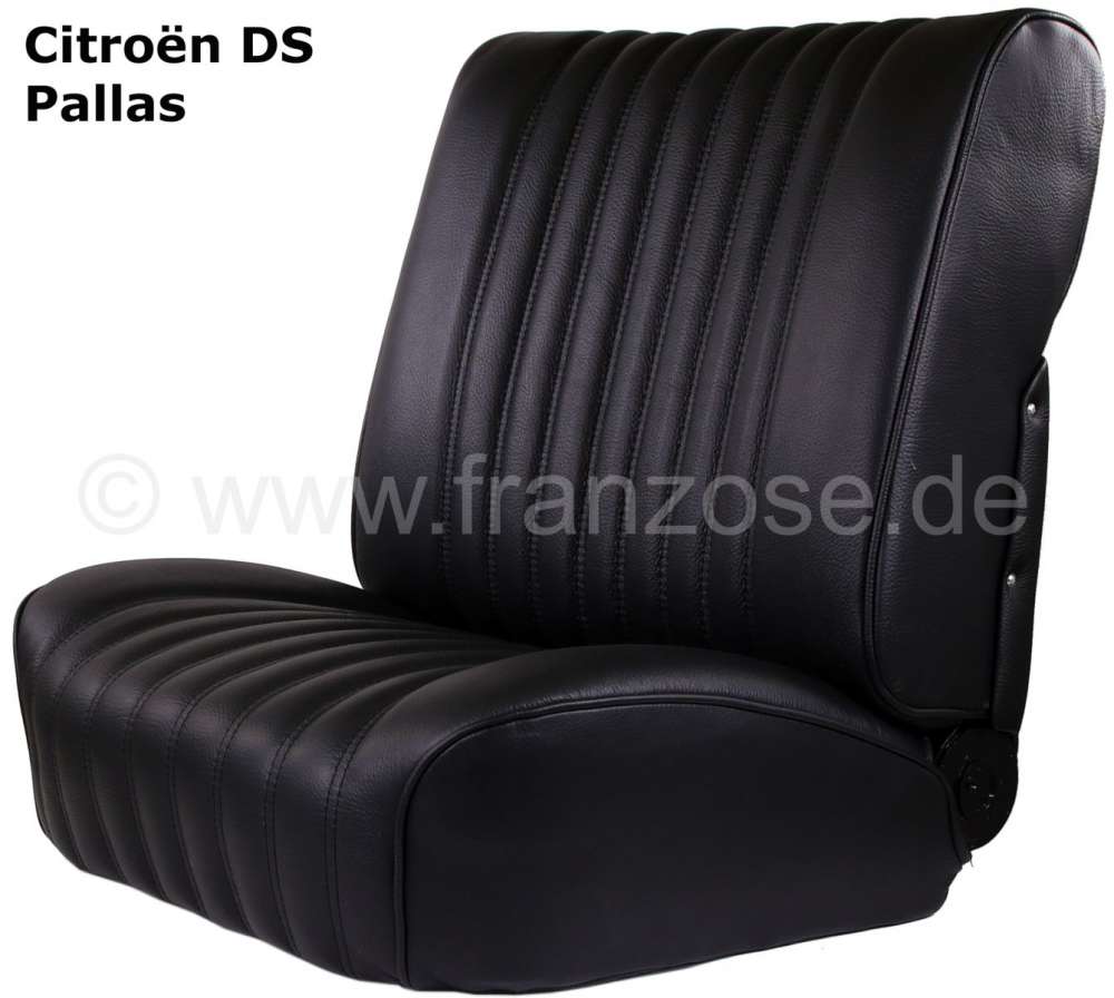 Citroen-DS-11CV-HY - DS Pallas, complete interior equipment in exchange. Leather black. Consisting of: 2x of se