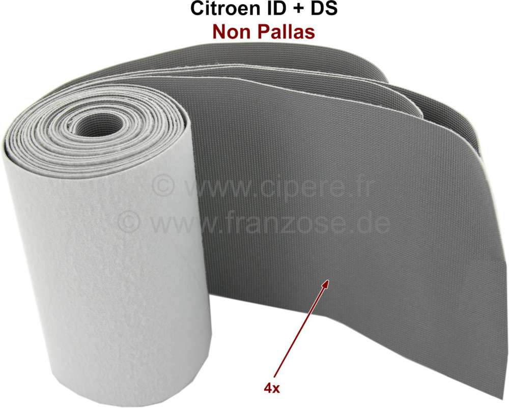 Citroen-DS-11CV-HY - Covering for the box sills outside. Aluminum look. Suitable for Citroen DS Non Pallas. 4 p