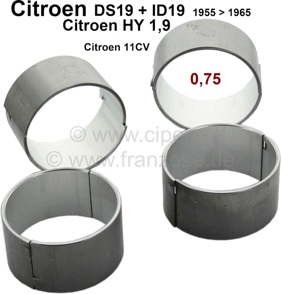 Citroen-DS-11CV-HY - Connecting rod bearing (complete set). Suitable for Citroen ID19, DS19 to year of construc