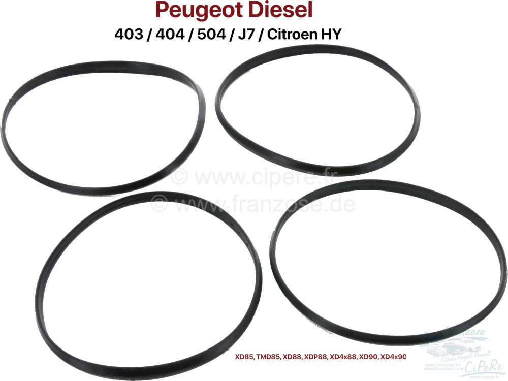 Peugeot - Diesel, liner gasket bottom (4x). Suitable for diesel engine: XD85, TMD85, XD88, XDP88, XD