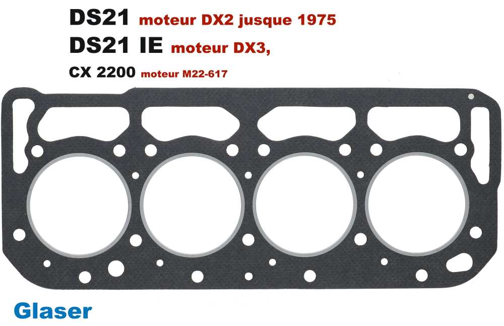 Citroen-DS-11CV-HY - Cylinder head gasket, suitable for Citroem ID 21, DS 21, DS 21 IE. For engine: DX2, DX. In