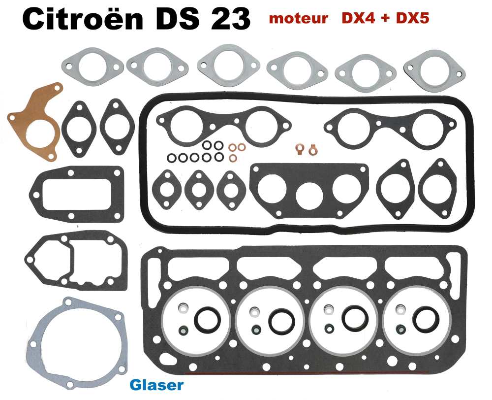 Citroen-DS-11CV-HY - Cylinder head gasket set. Suitable for Citroen DS 23. For engines: DX4 + DX5.